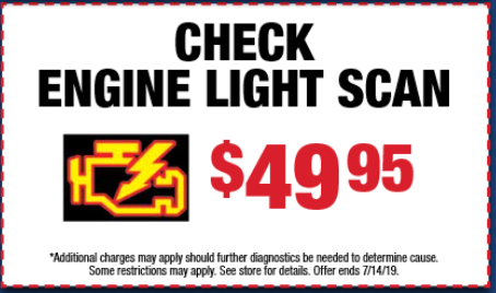 Check Engine Light Scan $49.95