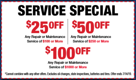 Up to $100 Off Auto Service Specials